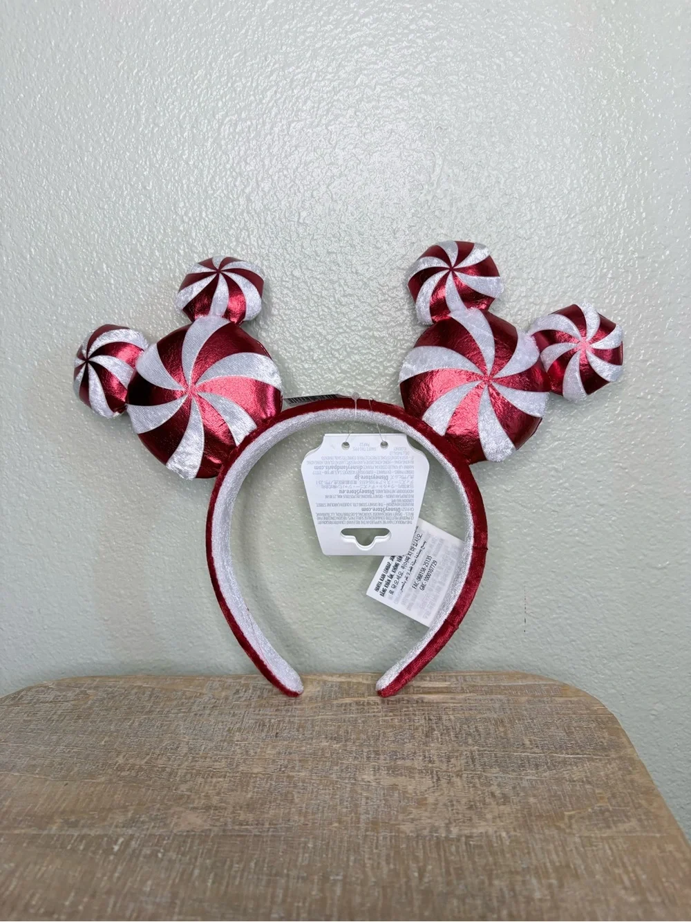 NWT Disney Parks Holiday Peppermint Swirl Mickey Ear Headband Size OS